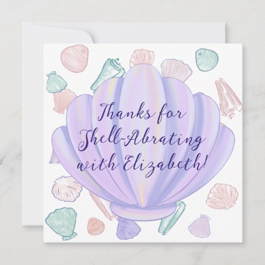 Laten we Schellabrate Seashell Onder het Zee Verja Bedankkaart (Voorkant)