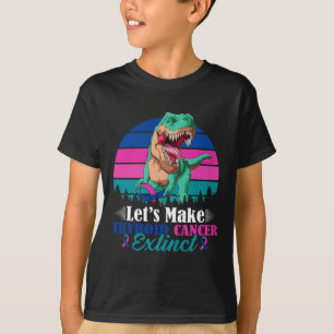 Laten we schildklierkanker uitgestorven dinosaurus t-shirt