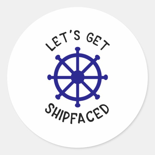 Laten we schipgezichtig worden, Nauticale Ronde Sticker (Voorkant)