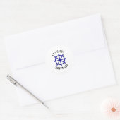 Laten we schipgezichtig worden, Nauticale Ronde Sticker (Envelop)
