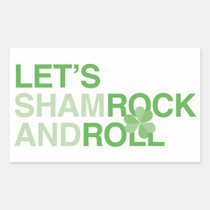 Laten we Shamrock en Rollen Rechthoekige Sticker