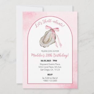 Laten we Shell-ebrate Pink Coquette Oyster Waterve Save The Date