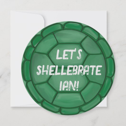 Laten we Shellebrate! Turtle Shell verjaardagsfees Kaart (Voorkant)