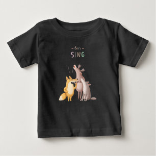Laten we Sing Woodland Animal Acapella Baby T-shir