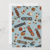 Laten we skateboard verjaardagsuitnodiging feesten kaart (Achterkant)