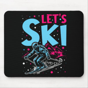 Laten we skiën, Retro ski vintage 80s 90s skiovera Muismat