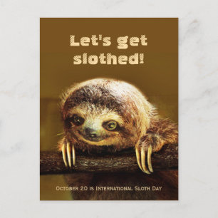 Laten we Slothed halen - okt. 20 is Int. Slotdag Briefkaart