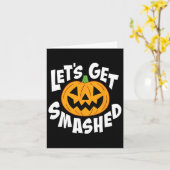 Laten we Smashed Fun Halloween Pumpkin Smile Octo  Kaart (Gele Bloem)