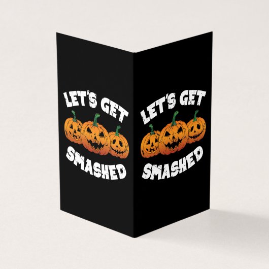 Laten we Smashed Pumpkins Jack O Lantern Halloween Kaart (Buitenkant)