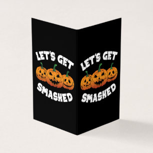 Laten we Smashed Pumpkins Jack O Lantern Halloween Kaart