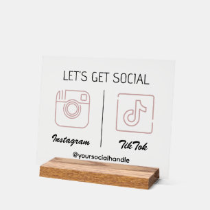 Laten we Social Media Marketing Acryl Sign krijgen Bord