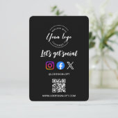 Laten we sociale media QR-code zwart krijgen Kaart (Staand voorkant)