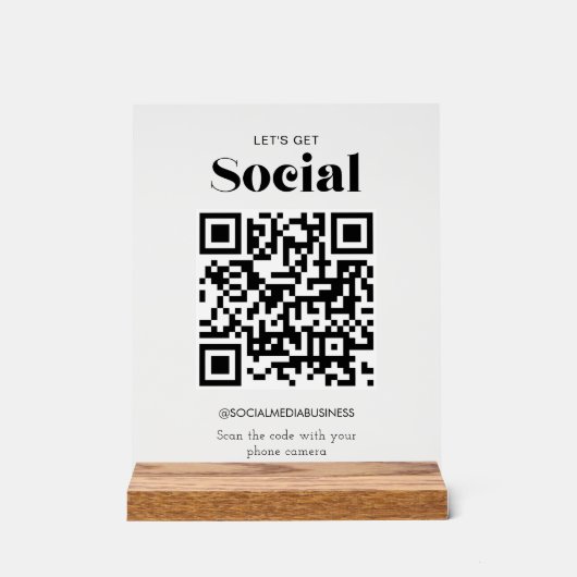Laten we sociale QR-code gepersonaliseerde sociale Acryl Bord (Voorkant)