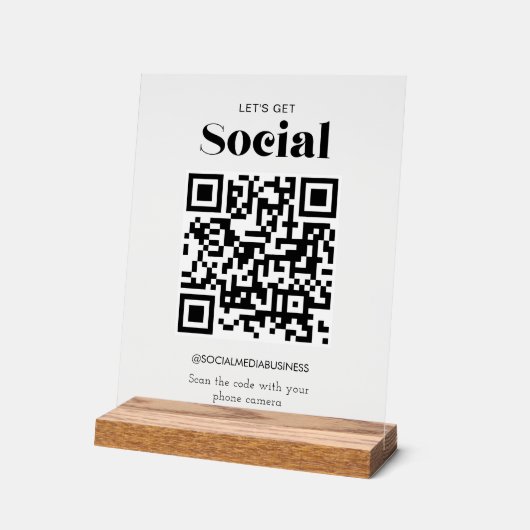 Laten we sociale QR-code gepersonaliseerde sociale Acryl Bord (Hoek)