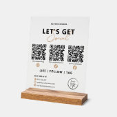 Laten we sociale QR-code met ons verbinden Acryl Bord (Hoek)