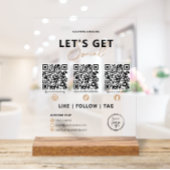 Laten we sociale QR-code met ons verbinden Acryl Bord