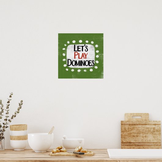 Laten we spelen Dominoes Poster Wall Art (Keuken)