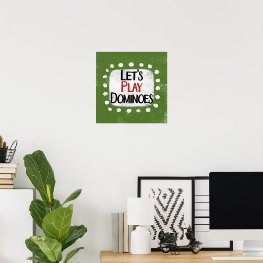 Laten we spelen Dominoes Poster Wall Art (Thuiskantoor)