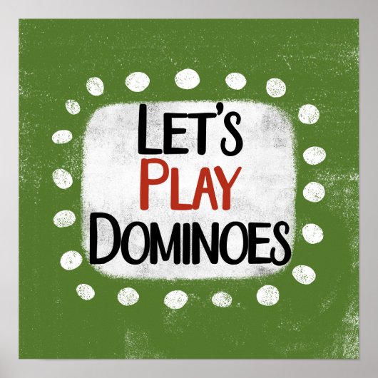 Laten we spelen Dominoes Poster Wall Art (Voorkant)