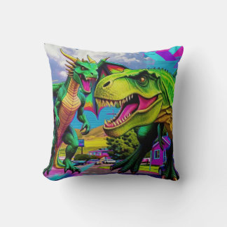Laten we spelen - Groene Draak en Dinosaurus Kussen