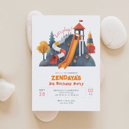 Laten we spelen Playground Verjaardagsfeestuitnodi Kaart