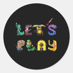 Laten we spelen ronde sticker