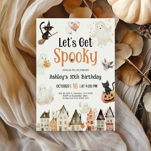 Laten we spookachtig worden | Halloween-verjaardag Kaart