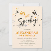 Laten we Spooky Cat Halloween verjaardagsfeest kri Kaart (Voorkant)