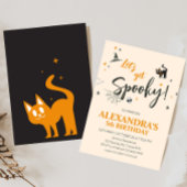 Laten we Spooky Cat Halloween verjaardagsfeest kri Kaart