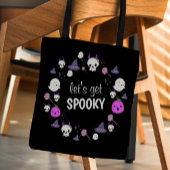 Laten we Spooky Ghost Modern Monogram Halloween kr Draagtas