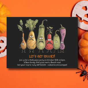 LATEN WE SPOOKY GROENTEN ETEN! Halloween Kaart