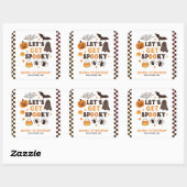 Laten we Spooky Halloween Custom Birthday Vierkante Sticker (Vel)