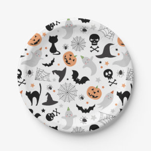 Laten we spooky Halloween Party Bord wit