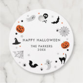 Laten we spooky Halloween Party wit Bedankjes Labels (Voorkant)