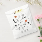 Laten we spooky Halloween Party wit Bedankzakje (Gezegeld)