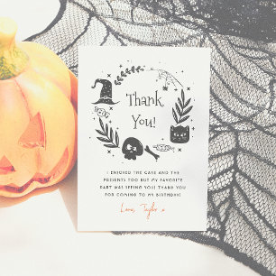 Laten we Spooky Halloween Verjaardag Dank u Bedankkaart