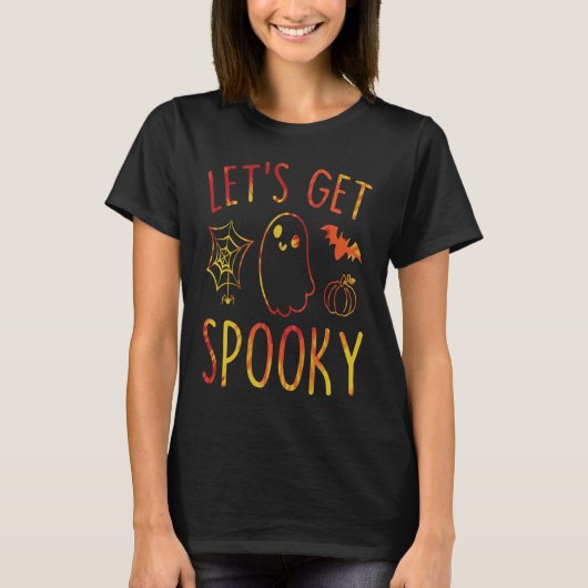 Laten we Spooky Halloween Vibes Happy Halloween N T-shirt (Voorkant)