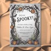 Laten we Spooky Pumpkin & Vines Halloween Party kr Kaart