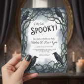 Laten we Spooky Raven Halloween Party krijgen Kaart