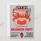 Laten we Spooky Vampire Fang Halloween-uitnodiging Kaart (Voorkant)
