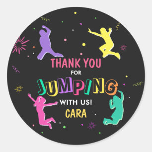 Laten we springen en spelen meisje verjaardagsfees ronde sticker