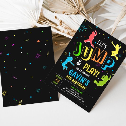 Laten we springen en verjaardagsfeestje spelen kaart
