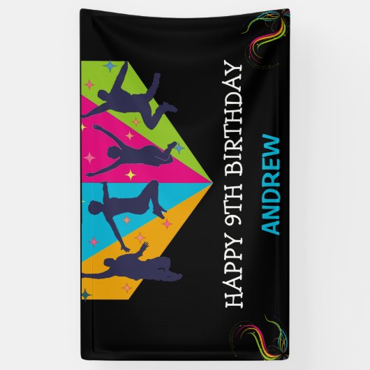 Laten we springen Partij Trampoline sprong Verjaar Spandoek (Verticaal)