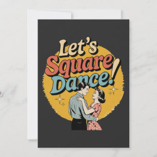 Laten we Square Dance doen Retro cadeau voor squar Kaart