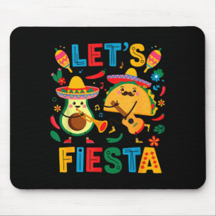 Laten we taco-avocado feest vieren lustig cinco de muismat