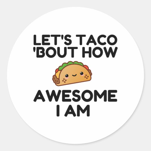 Laten we Taco 'Bout' Ronde Sticker (Voorkant)