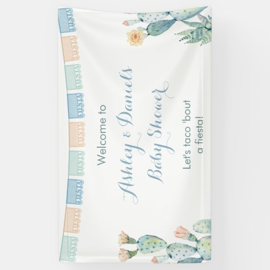 Laten we Taco een Fiesta Baby shower Party Welkoms Spandoek (Verticaal)