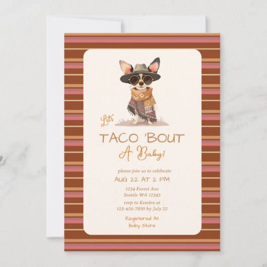 Laten we taco over een Baby shower Kaart (Voorkant)