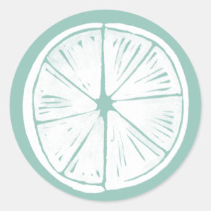 Laten we Taco Over Liefde   Blauwgroen Limoen Ronde Sticker