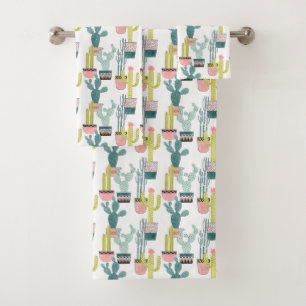 Laten we Taco Over Liefde Cactus Pattern Bad Handdoek